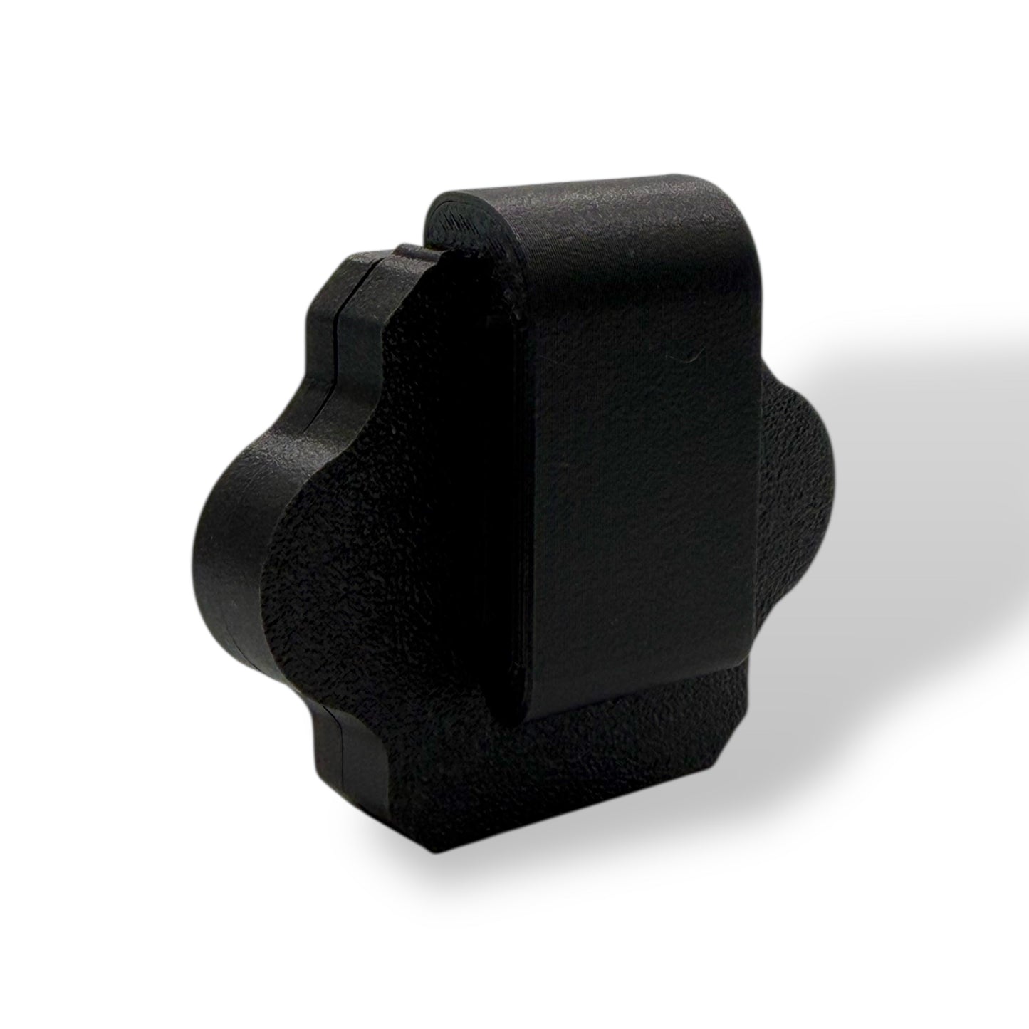 Rear view of NK Tactical MOLLE key fob housing designed to sit flush against MOLLE webbing on vests