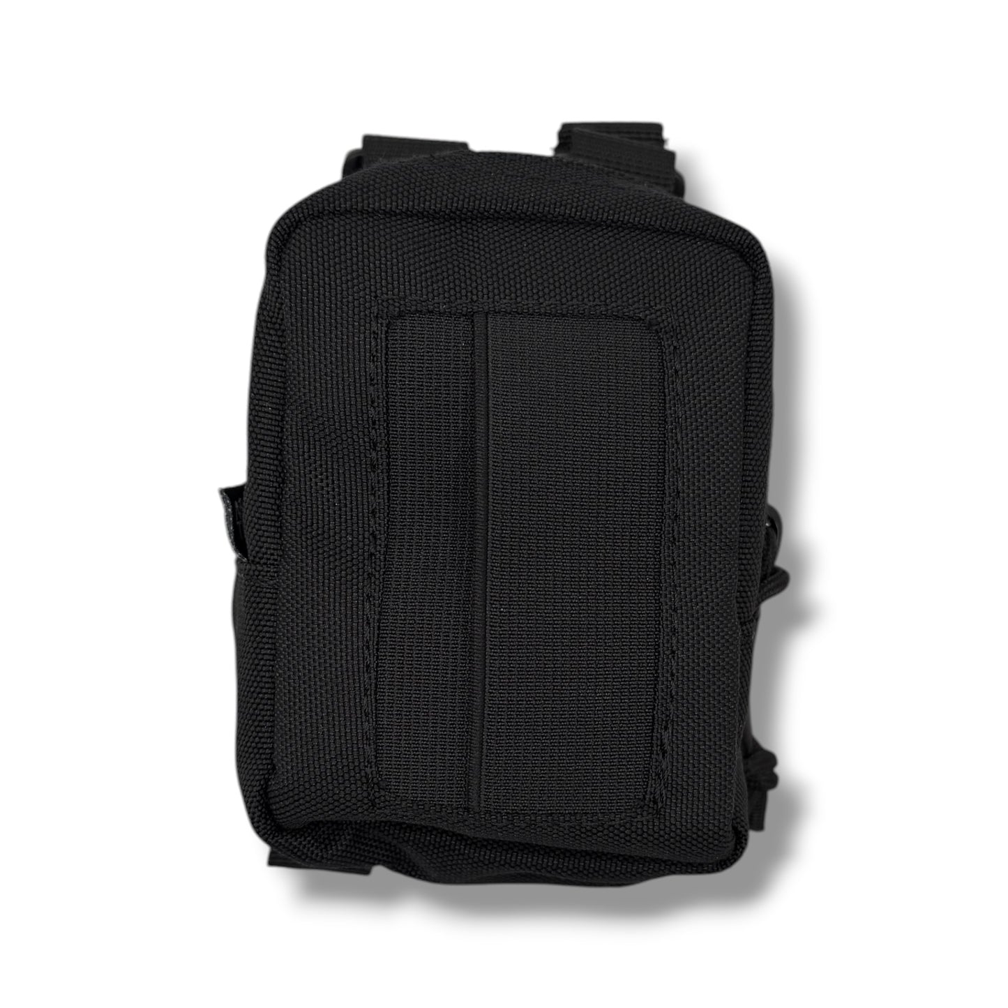 Front view of GloveNest MOLLE glove dispenser with elastic nylon quick-access glove opening