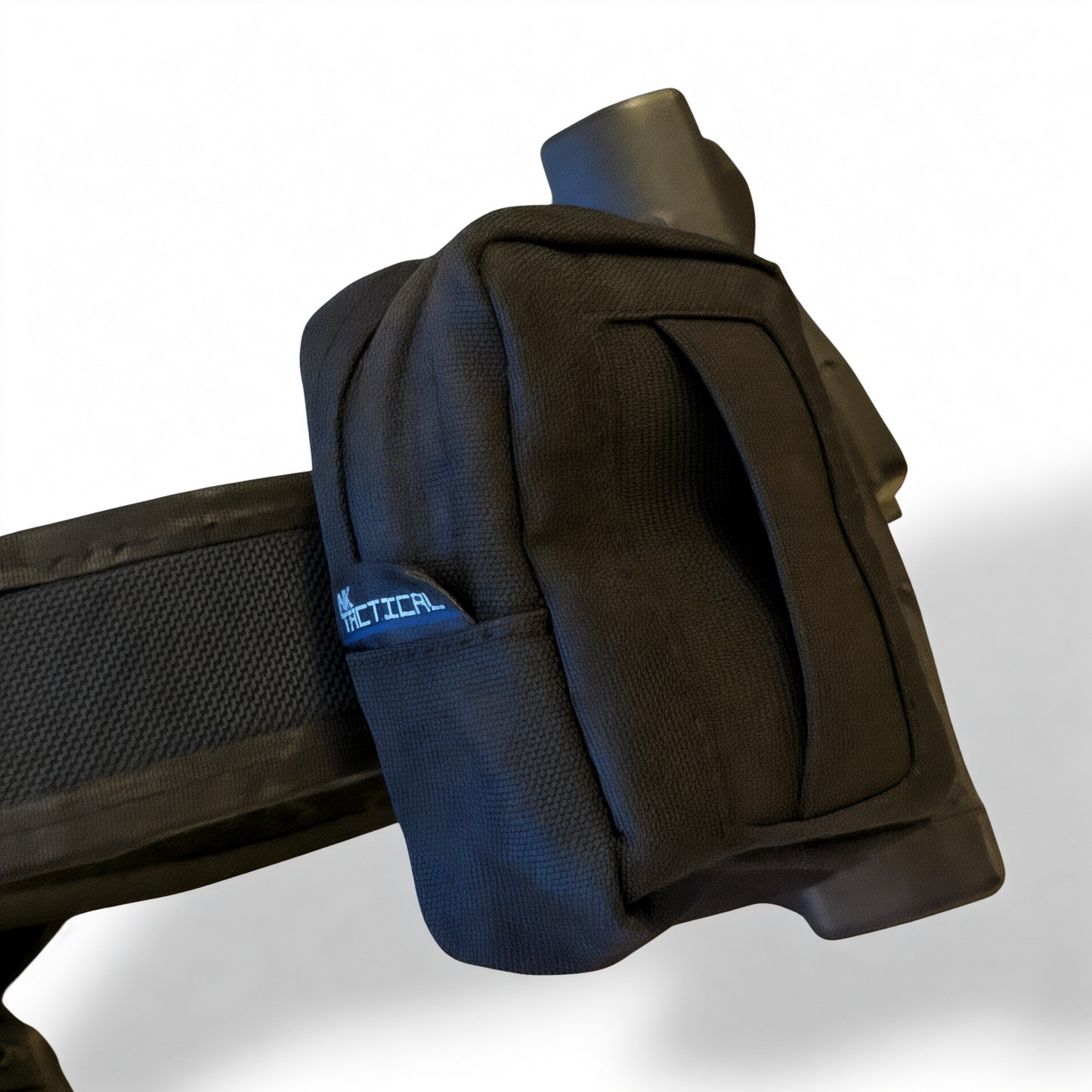 GloveNest MOLLE disposable glove pouch mounted on duty belt for quick access to nitrile gloves