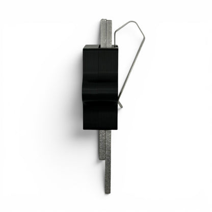 Side profile of police radar tuning fork visor holder securely storing two radar forks